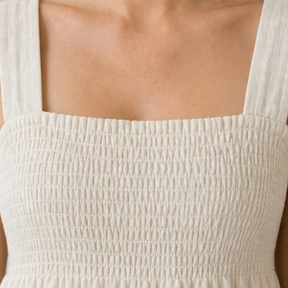 Cream Smocked Top - Picture 4 of 6